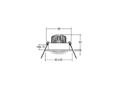 Dimensional drawing Brumberg 38144023 Downlight spot floodlight 1x6W
