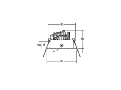 Dimensional drawing Brumberg 38147223 Downlight spot floodlight 1x6W