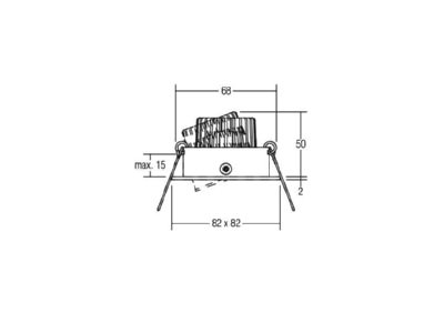 Dimensional drawing Brumberg 38148223 Downlight spot floodlight 1x6W