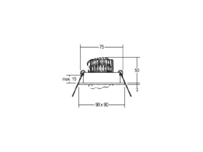 Dimensional drawing Brumberg 38310253 Downlight spot floodlight 1x6W

