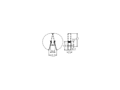 Dimensional drawing Brumberg 53012000 Mounting kit for luminaires