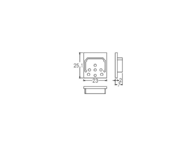 Dimensional drawing Brumberg 53057070 End cap for luminaires