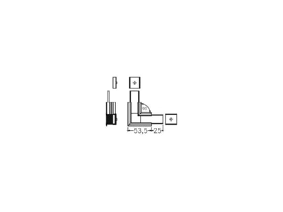 Dimensional drawing Brumberg 53069080 Coupler connector L shape for luminaires