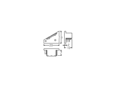 Dimensional drawing Brumberg 53070070 End cap for luminaires