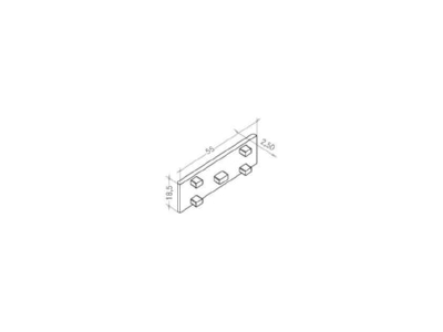 Dimensional drawing Brumberg 53075260 End cap for luminaires
