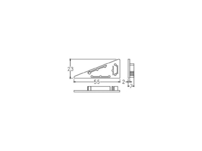 Dimensional drawing Brumberg 53079070 End cap for luminaires