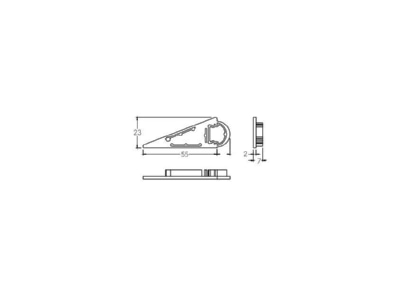 Dimensional drawing Brumberg 53080070 End cap for luminaires