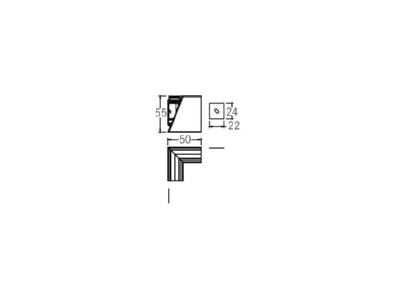 Dimensional drawing Brumberg 53082070 Coupler connector L shape for luminaires