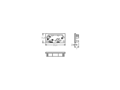 Dimensional drawing Brumberg 53091070 End cap for luminaires
