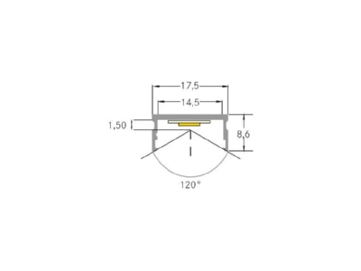 Dimensional drawing Brumberg 53604260 Mechanical accessory for luminaires
