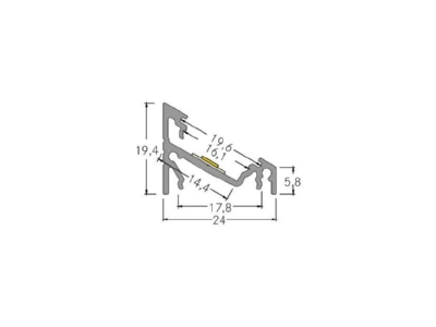 Ma�zeichnung Brumberg 53912260 LED Eckprofilset silber 2000mm