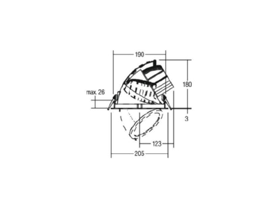 Dimensional drawing Brumberg 88677184 Downlight spot floodlight 1x48 89999999W
