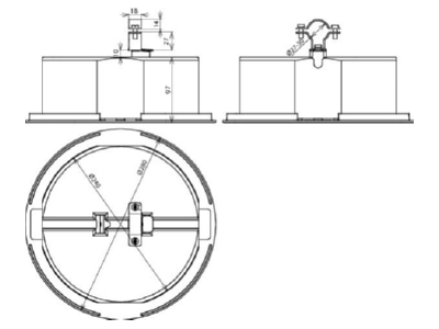 Mazeichnung 1 DEHN 253334 Dachleitungshalter mit Grundplatte