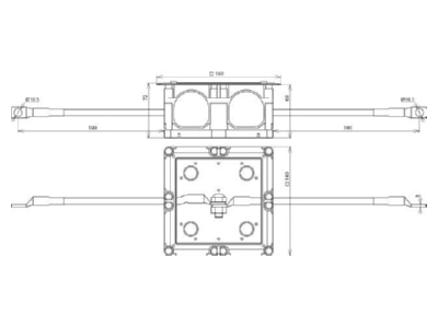 Mazeichnung 3 DEHN 476016 UP Trennstellenkasten 160x160x68mm