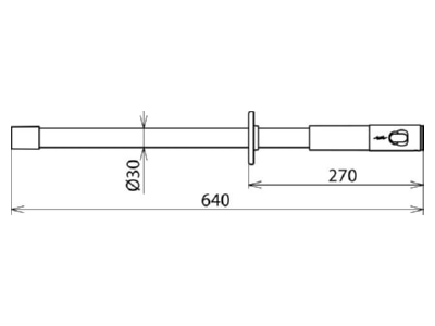 Mazeichnung 1 DEHN 766331 Isolierstange m  Gewinde M12