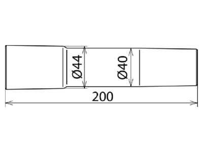 Mazeichnung 1 DEHN 785121 Saugrohrverlaengerung D 40 L 200 mm