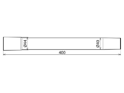 Mazeichnung 1 DEHN 785122 Saugrohrverlaengerung D 40 L 400 mm