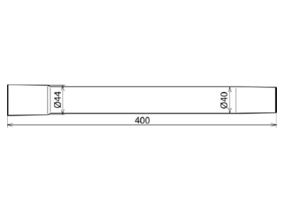 Mazeichnung 3 DEHN 785122 Saugrohrverlaengerung D 40 L 400 mm