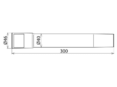 Mazeichnung 2 DEHN 785522 Saugrohrverlaengerung D 40 L 300 mm