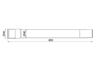 Mazeichnung 1 DEHN 785523 Saugrohrverlaengerung D 40 L 400 mm