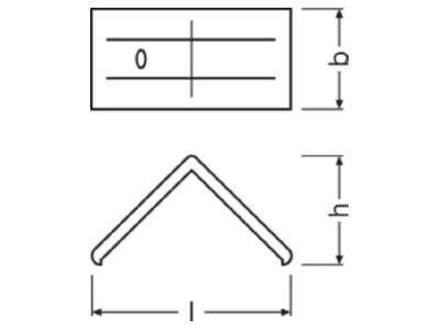 Dimensional drawing Ledvance LS AY PM06 MB  VE2  Mounting bracket  LS AY PM06 MB  quantity  2 