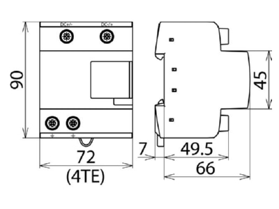 Dimensional drawing 2 DEHN 900070 Combined arrester for power systems