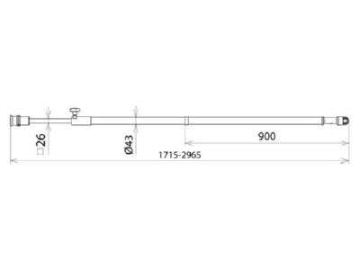 Dimensional drawing 1 DEHN ESTC SQ STK SN7562 Operating rod
