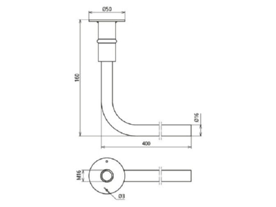 Dimensional drawing 2 DEHN D BEB 2 EBS 15 03 19 Embedded rebar ground termination point