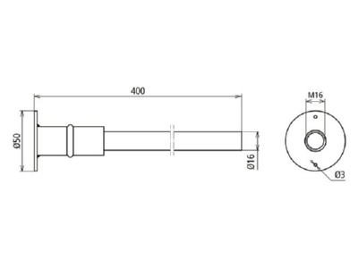Dimensional drawing 1 DEHN D BEB 3 EBS 15 03 19 Embedded rebar ground termination point
