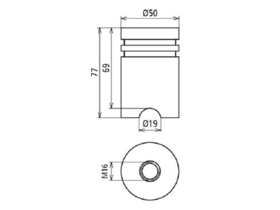 Dimensional drawing 1 DEHN DBEB0 77 EBS15 03 19 Embedded rebar ground termination point

