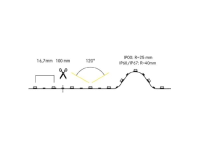 Dimensional drawing Brumberg 15276004 Light ribbon  hose  strip 24V white