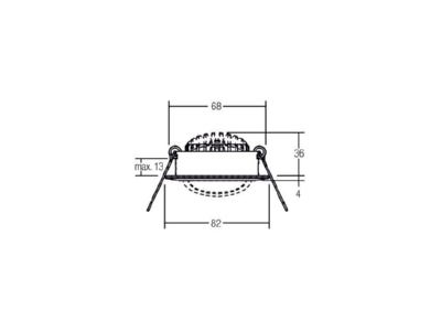 Dimensional drawing Brumberg 39363183 Downlight spot floodlight 1x6W
