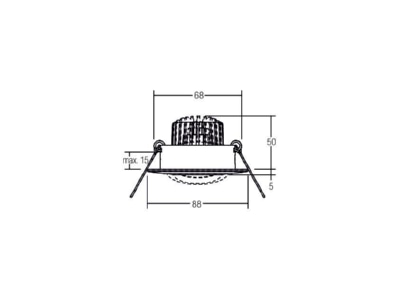 Dimensional drawing Brumberg 39373083 Downlight spot floodlight 1x6W
