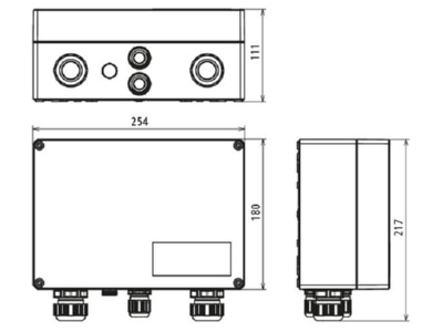 Dimensional drawing 3 DEHN DCU 2 YPV 1100 2M 1S Photovoltaic DC Stringbox 20A