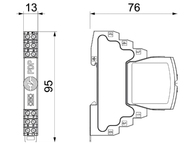 Mazeichnung OBO PDP 2x2 24 D Datenleitungsschutz
