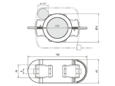 Dimensional drawing DEHN BFS SR D40  819296 Mounting material BFS SR D40 819296
