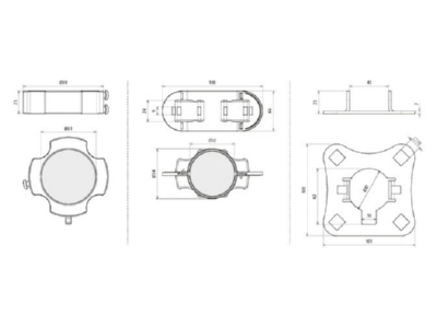 Dimensional drawing 1 DEHN BFS SR D50  819283 Connection plate BFS SR D50 819283
