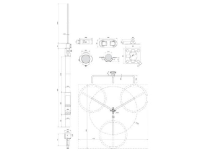 Mazeichnung 1 DEHN FM D40 L2200  819690 Fangmast D40mm L2700mm R320mm FM D40 L2200 819690