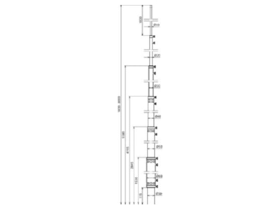 Dimensional drawing 1 DEHN FS T D60 7000 8000AL Interception rod

