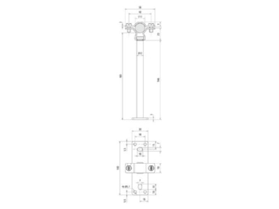 Dimensional drawing 2 DEHN LH ZS 18EXW160 BPV2A Holder for lightning protection