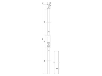 Dimensional drawing 2 DEHN SR D40 2400  105674 Support pipe for lightning protection SR D40 2400 105674