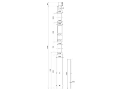 Dimensional drawing 2 DEHN SR D40 2680  105688 Support pipe for lightning protection SR D40 2680 105688