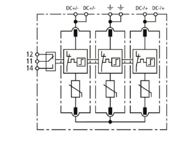 Circuit diagram DEHN DG MP YPV 1200 FM Surge protection for power supply
