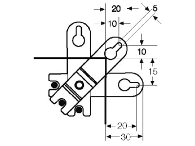 Mazeichnung Hensel Mi AL 40  VE4  Aussenlasche Mi AL 40  Inhalt  4 