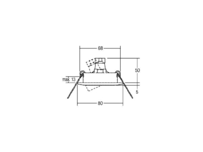 Dimensional drawing Brumberg 00192522 Downlight 1x0   50W LV halogen lamp 1925 22