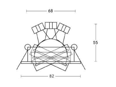 Dimensional drawing Brumberg 00325207 Downlight spot floodlight 1x50W