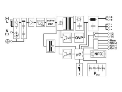 Schaltbild Phoenix QUINT4 PS 1AC 48DC 5 Stromversorgung E 1p  A 48V DC 5A