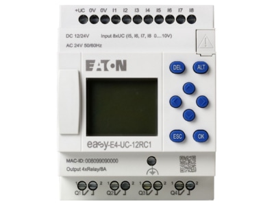 Vorderseite 1 Eaton EASY E4 UC 12RC1 Steuerrelais 12 24VDC 24VAC
