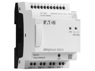 View right 2 Eaton EASY E4 UC 12RCX1 Logic module 8 In   4 Out
