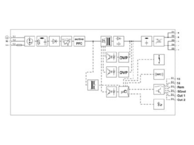 Circuit diagram Phoenix QUINT4 PS  2904616 DC power supply 100   240V 24   28V 240W QUINT4 PS 2904616